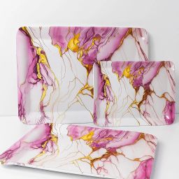 PINK MARBLE stylish Tray Serving Set-image-11
