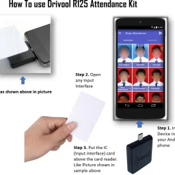 drivool Attendance Kit R125 (Portable RFID 125Khz Mobile Reader) RFID-NFC Scanner for School Bus, Office Entrance, Class, Student Attendance SS1 Omni-Directional Barcode Scanner image 3