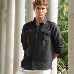 campus sutra Men Regular Fit Self Design Spread Collar Casual Shirt-picture-14