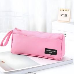 Pink Canvas Pencil Pouch Compact and easy to carry in bags or backpacks Perfect for storing pens, pencils, markers Art Artificial Leather Pencil Box-image-47