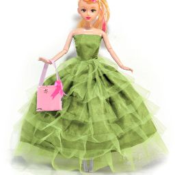 Set with Green Frock Dress and Bag-image-47