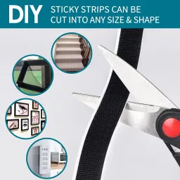 ninthkey Self-Adhesive Hook and Loop Tape for Home, Office, School, & Crafting | 2M*25mm Stick-on Velcro image 2