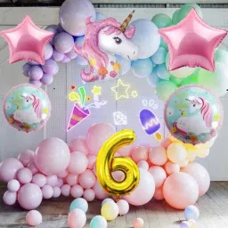 Unicorn Theme Birthday Party Decor For Boy & Girl For Sixth Birthday-image-32