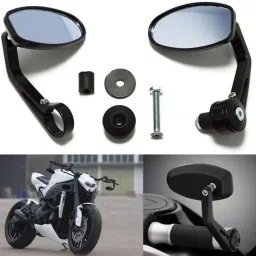 Manual Rear View Mirror For Bajaj, Hero, Honda, KTM, Royal Enfield, Suzuki, Yamaha, TVS, Universal For Bike Standard 350 Twin Spark, Super Splendor, Thunderbird 350, Universal For Bike-17