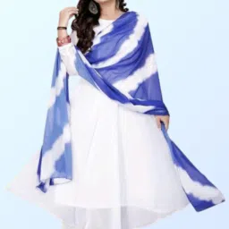 Geometric Print Georgette Stitched Anarkali Gown-image-97