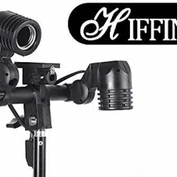 Hiffin E27 2 in 1 Set of 2 Pcs Photo Studio Bulb Holder Base Socket Lamp Bulb Holder Adapter for Photo Video Studio Softbox Video Light - Black Camera Rig image 2