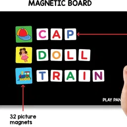arniyavala Magnetic Learn to Spell : Objects with 32 Picture Magnets, 72 Letter Magnets, Magnetic Board and Spelling Guide image 3