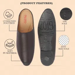 fausto Back Open Classic Design Textured Slip-On Ethnic Juttis and Mojaris For Men image 4