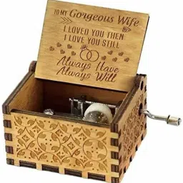 Wooden Hand Cranked Collectable Engraved Vintage Music Box - Gorgeous Wife-23