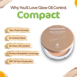 mamaearth Glow Oil Control Compact SPF 30 with Vitamin C & Turmeric for 2X Instant Glow Compact image 4