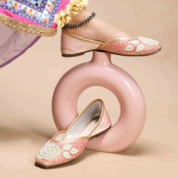 Women Ethnic Embllished Fulkari Jutti Bellies for Wedding & Party Bellies For Women-image-2