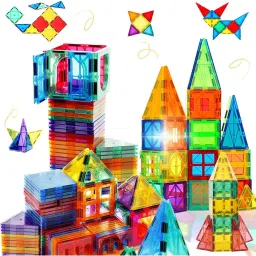 kipa gaming MagPlay 60pcs Magnetic Building Tiles & Blocks - Open-Ended Creative Toys image 2