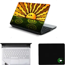 Mitram 3in1 Laptop Accessories Combo 15.6 Inch Sun laptop Skins Stickers, Mouse Pad and Palmrest Skin for Laptops || Notebooks Combo Set-image-53