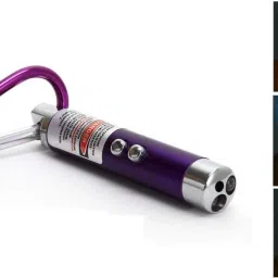 GLARIXA 3-In-1 Portable LED Torch Mini Laser Light UV Light with KeyRing image 4