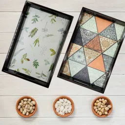 Wooden tray set of 2 |Serving Tray|Multipurpose Tray|AHS-TRAY414 Tray-image-108