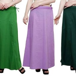 ROOPTARA Combo of Women Best Plain Solid Indian Readymade Inskirt Saree Pure Cotton Petticoat-image-21