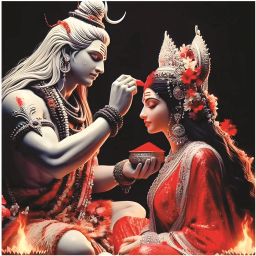 Meri Decor Shiv Parvati God Wall Poster For Pooja Room, Living Room, Office (Size -40Cm X 40Cm) Vinyl-image-88