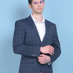 Men Checkered Single Breasted Formal Blazer-image-85