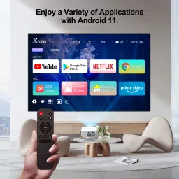Livato HA109 4K Support Native HD Android 11 Freestyle Auto Keystone (5000 lm / 1 Speaker / Wireless / Remote Controller) Portable Projector image 5