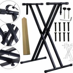corslet Piano Stand Keyboard Stand 61 Keys Musical Keyboard Stand Double-X Adjustable Digital Piano Stand image 4