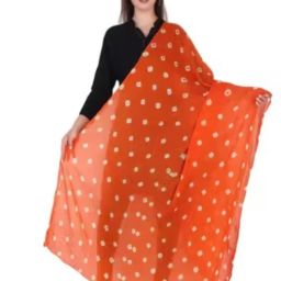 Chiffon Printed Orange Women Dupatta-image-72