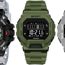 Men's Sport Digital Watch with LED Display & Chronograph Digital Watch - For Men 3_DW2-Blk-Wht & DW1-Blk-Grn & DW9-Gry-Gry-image-81