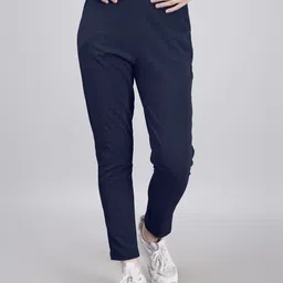 leewan Women Solid Dark Blue Track Pants-picture-26