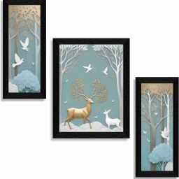 deer in jungle Premium wall paintings for wall decoration, living room Digital Reprint 14 inch x 24 inch Painting-16