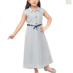 BAESD Girls Pack Of 2 Shirt Collar A-Line Maxi Dress-image-20