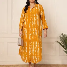 DEEBACO Plus Size Printed A-Line Maxi Dress-image-42