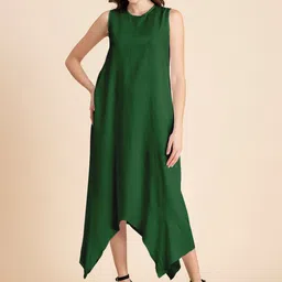 Moomaya Round Neck A-Line Maxi Dress-18