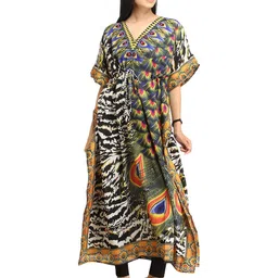 Exotic India  Women  Abstract Print Kaftan Dress-image-62