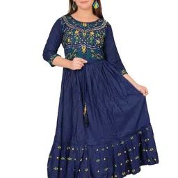 BAESD Girls Floral Embroidered Maxi Dress-picture-15