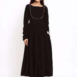 Indian Virasat Long Sleeves Flared Maxi Dress-image-11