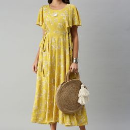 SHOWOFF Yellow Floral Maxi Dress-image-19