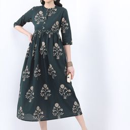 Vishudh Green Floral Maxi Dress-picture-37