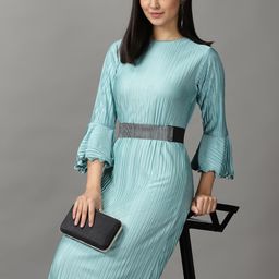 SHOWOFF Women Sea Green Sheath Maxi Dress-picture-13