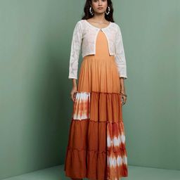 Label Ishnya Ombre Tiered Maxi Dress With Knit Jacket-image-10
