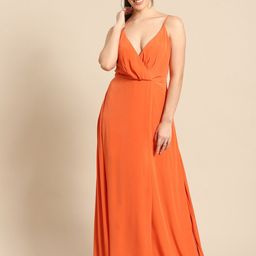 DODO & MOA Orange Shoulder Straps Maxi Dress-image-19