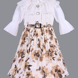 Wish Karo Girls Floral Printed Ruffles Satin Maxi Dress With Belt-picture-43