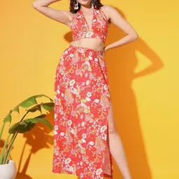BAESD Floral Print Halter Neck Co-ords-picture-40