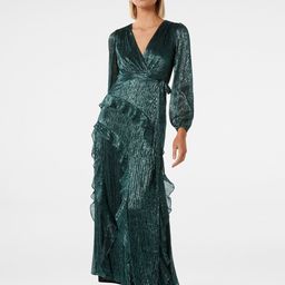 Forever New Self Design Ruffles A-Line Maxi Dress-picture-43