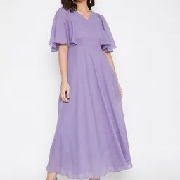 HELLO DESIGN Purple Georgette Maxi Dress-image-67