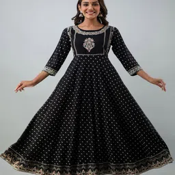 Anouk Ethnic Motifs Print Liva Maxi Dress-image-65