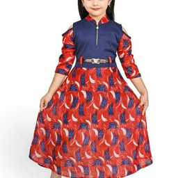 BAESD Red Print Cold-Shoulder Maxi Dress-image-38