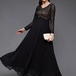 Miss Chase V-Neck Georgette Maxi Dress-image-48