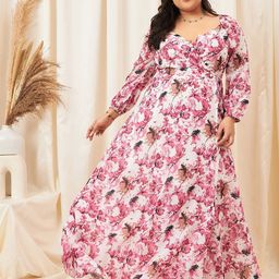 Berrylush Curve Floral Printed Georgette Maxi Dress-picture-48