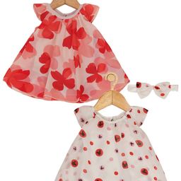 Creative Kids Girls Pack Of 2 Floral Printed A-Line Dress-image-45
