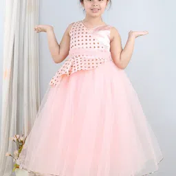 Toy Balloon kids Girls Self Design Net Fit & Flare Maxi Dress-image-51