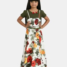 Peppermint Girls Floral Print Fit & Flare Maxi Dress-picture-36